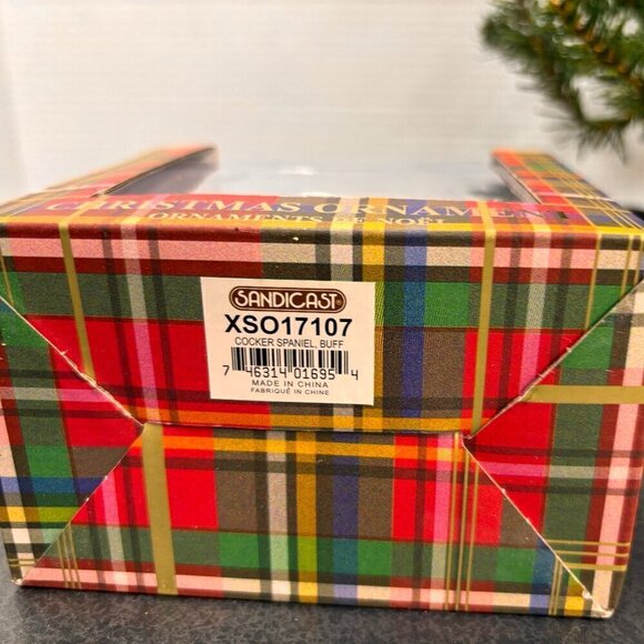 Sandicast Buff Cocker Spaniel with Santa Hat Christmas Ornament , Tan NIB - Picture 7 of 8